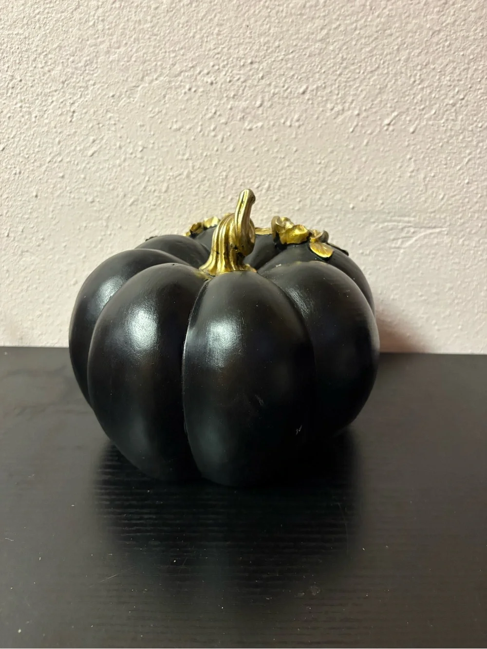 Black Gold Floral Pumpkin & EEK Halloween Decor Bundle Tabletop Set